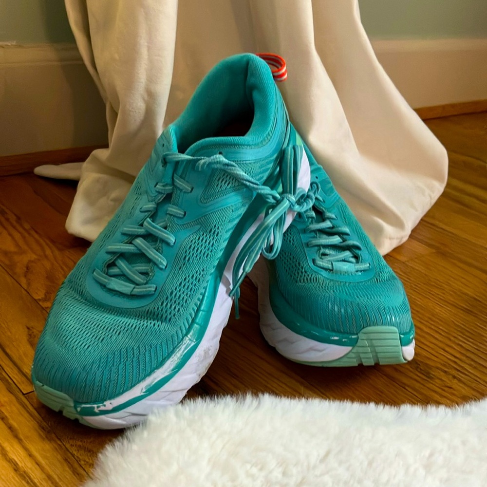 Hoka One One Women's Teal/White Running Sneakers